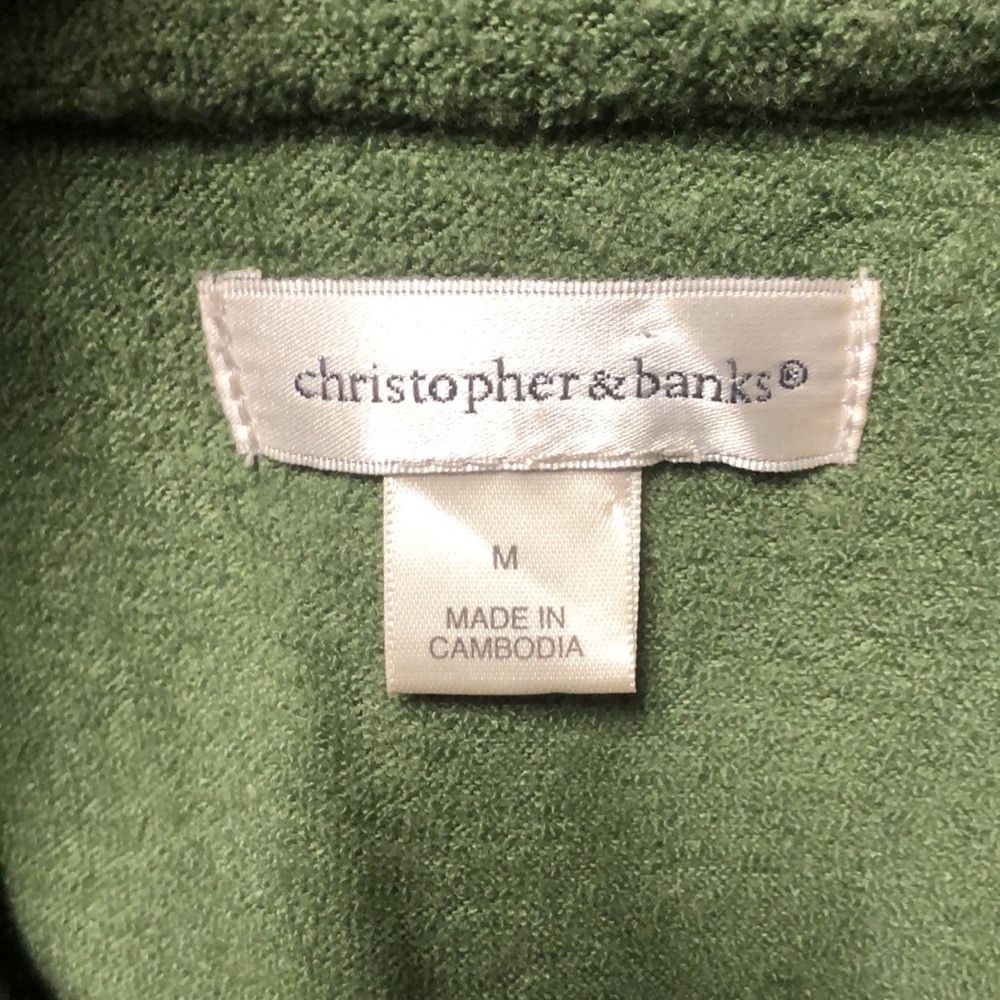 Vintage Christmas zipper green sweater- size M - Picture 6 of 16